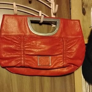 Genuine Red Leather B Makowsky Clutch